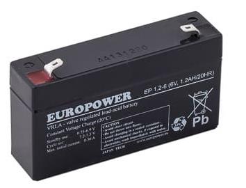 BATTERY 6V 4.5AH VRLA/EP4.5-6 EUROPOWER EMU - Pilt 3