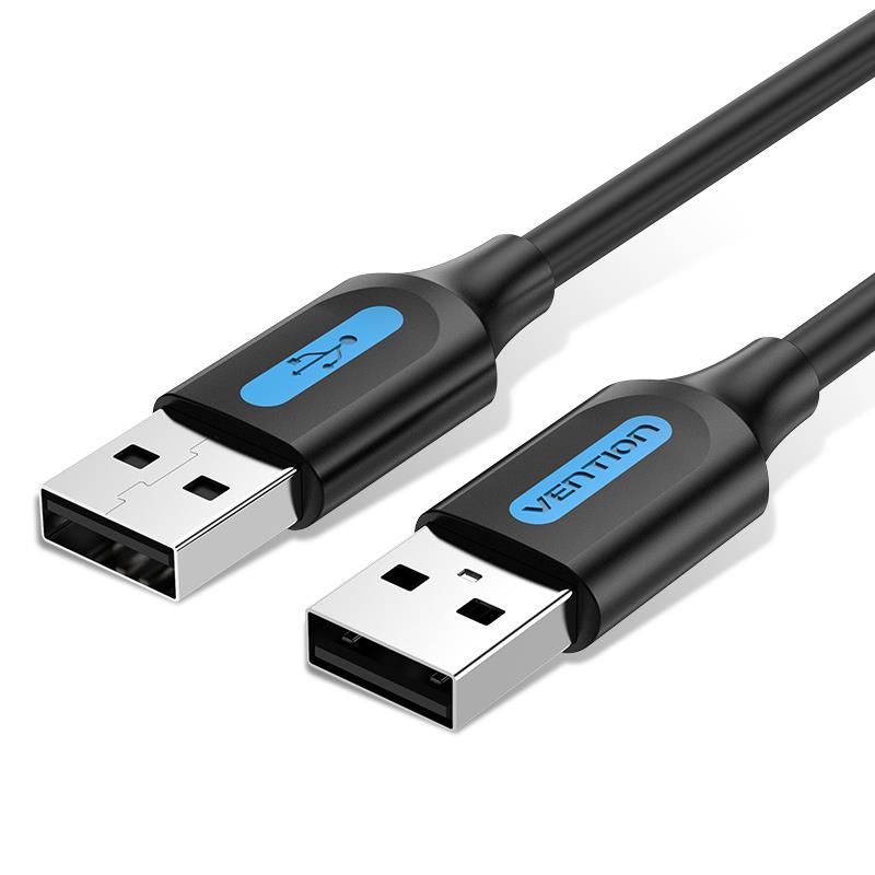 CABLE USB2.0 MALE TO MALE/2M BLACK COJBH VENTION - Pilt 3