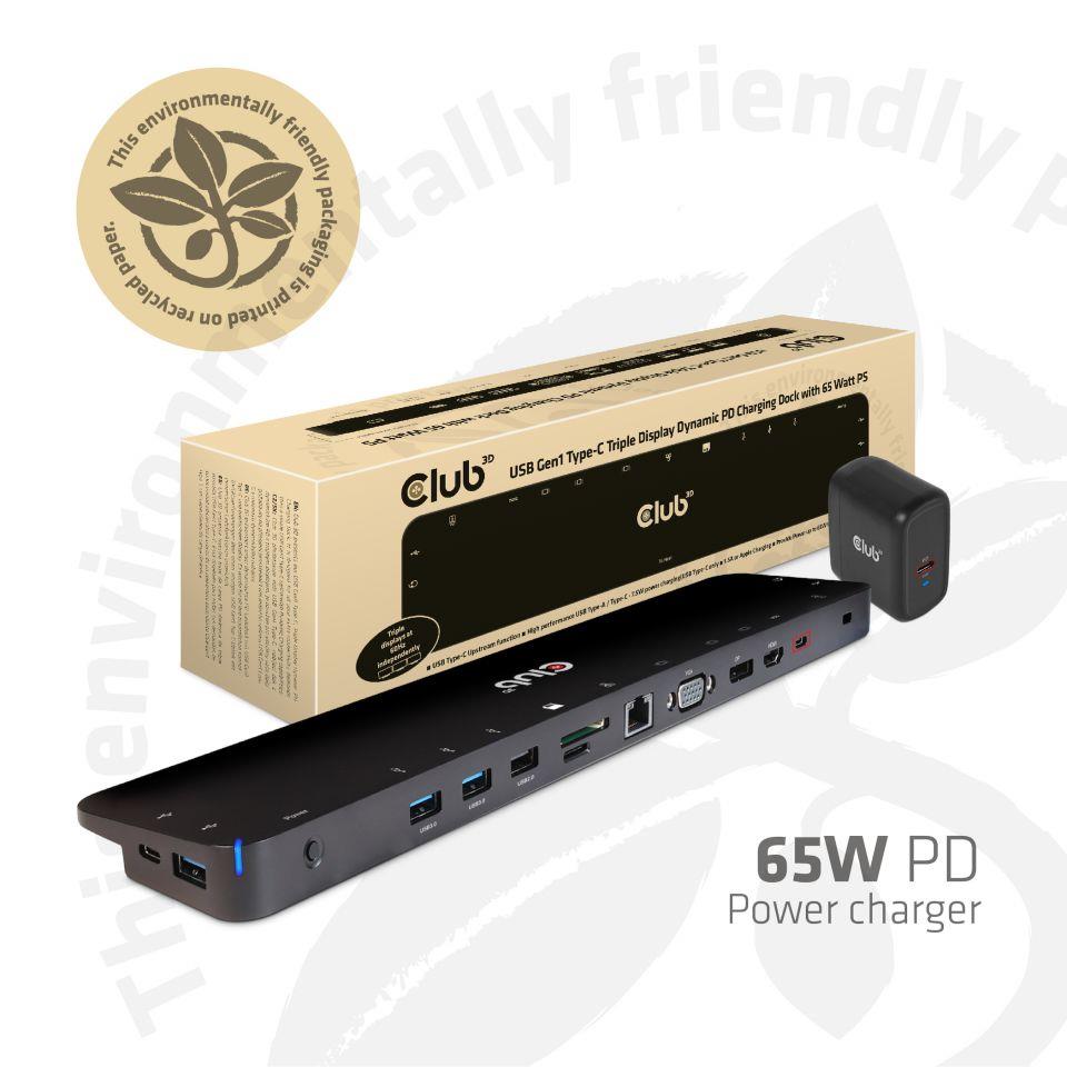 NB ACC DOCKING STATION/USB-C 65W CSV-1564W65 CLUB3D - Pilt 3