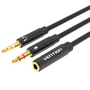 CABLE AUDIO 2X3.5MM TO 3.5MM/0.3M BBTBY VENTION