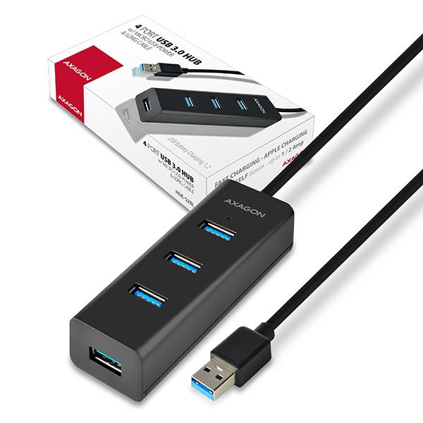 I/O HUB USB3.0 4PORT CHARGING/1.2M HUE-S2BL AXAGON - Image 3
