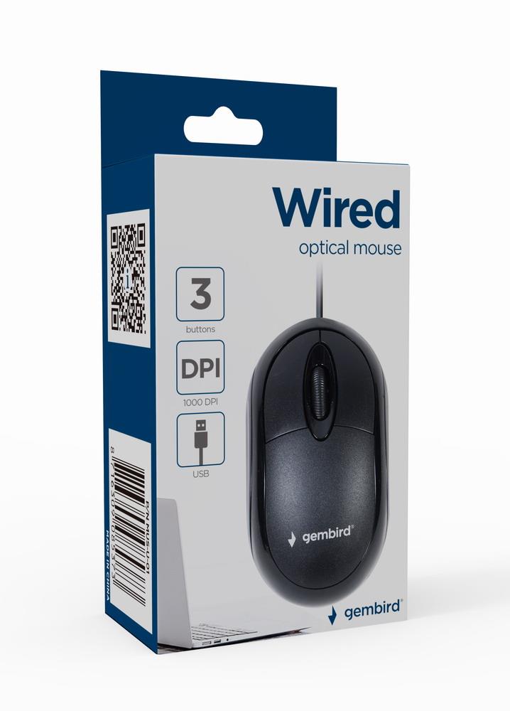 MOUSE USB OPTICAL/BLACK MUS-U-01 GEMBIRD