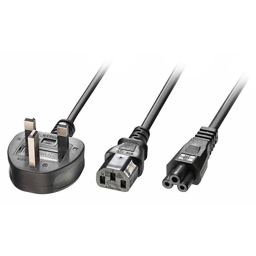 CABLE POWER UK 3 PIN TO C13&C5/2.5M 30374 LINDY - Pilt 3