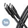 CABLE USB-C TO USB-C 1M 60W/HQ BLACK BUCM-CM10AB AXAGON - Image 2