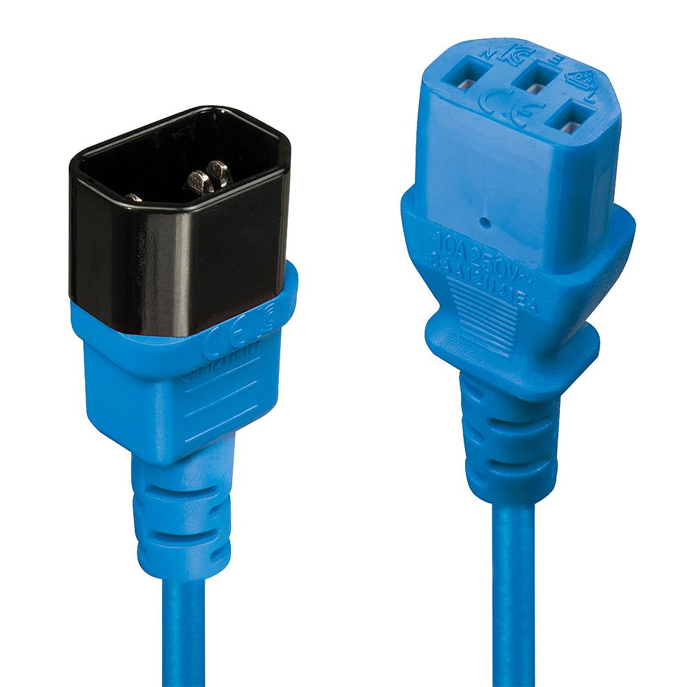 CABLE POWER IEC EXTENSION 1M/BLUE 30471 LINDY - Pilt 3