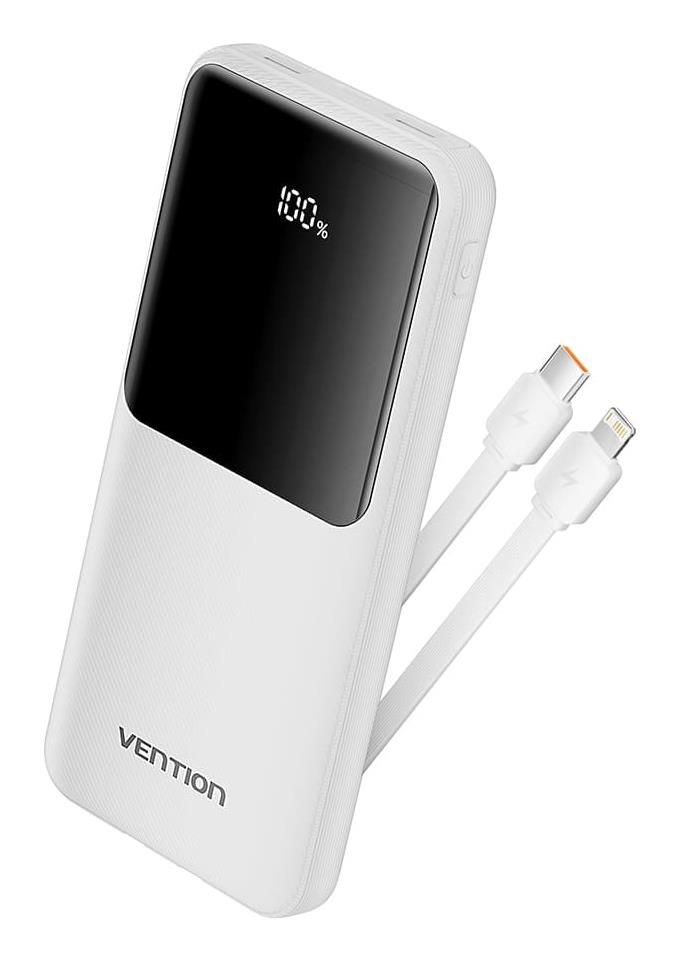 POWER BANK USB 10000MAH 22.5W/WHITE FHOW0 VENTION - Pilt 3