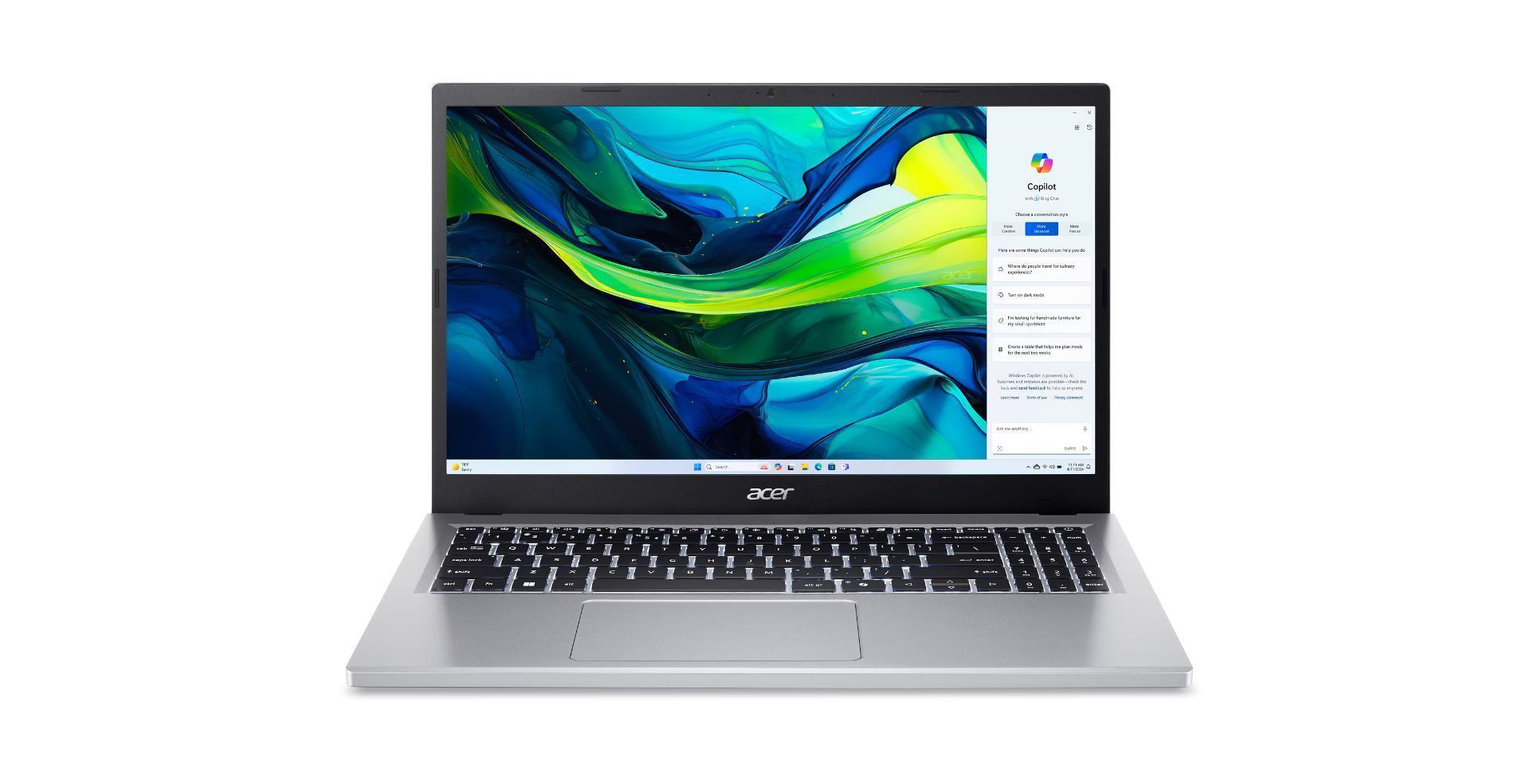 Notebook|ACER|Aspire|Go 15|CPU Intel Core 3|N355|15.6 "|1920 x 1080 pixels|RAM 16 GB|DDR5-SDRAM|SSD 512 GB|Discrete graphics Not available|On-board graphics Yes|Keyboard language Russian/English|OS installed Windows 11 Home|Colour Silver|Weight 1.73 kg|NX.J46EL.002