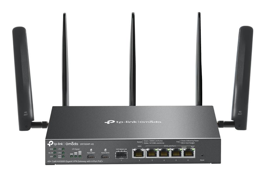 Wireless Router|TP-LINK|ER706WP-4G|Data speed 300 Mbit/s|Ethernet WAN Yes|DSL WAN Yes|SIM card slot Yes|WAN connection type RJ-45|Ethernet LAN Yes|Dual SIM support Yes|5xLAN ports|USB port Yes|ER706WP-4G — изображение 5