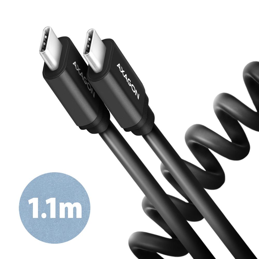 CABLE USB-C TO USB-C 1.1M 60W/TWISTER BLK BUCM-CM20TB AXAGON — изображение 3