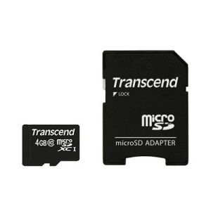 MEMORY MICRO SDHC 4GB W/ADAPT/CLASS10 TS4GUSDHC10 TRANSCEND