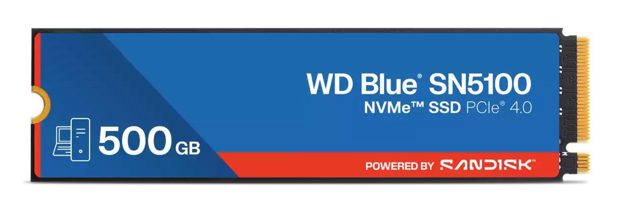 SSD|SANDISK|300 TBW ressurss|MTBF 1 750 000 h|Lugemiskiirus 6600 MB/s|Kirjutamiskiirus 5600 MB/s|NVMe Jah|PCI Express 4.0|M.2|500 GB|SANDISKI TEHNOLOOGIAGA|Blue SN5100|WDS500G5B1E-00CPE0