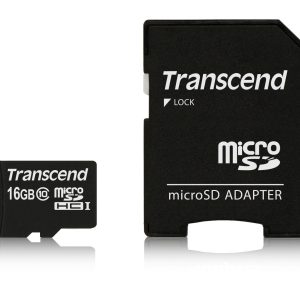 MEMORY MICRO SDHC 16GB W/ADAPT/CLASS10 TS16GUSDHC10 TRANSCEND