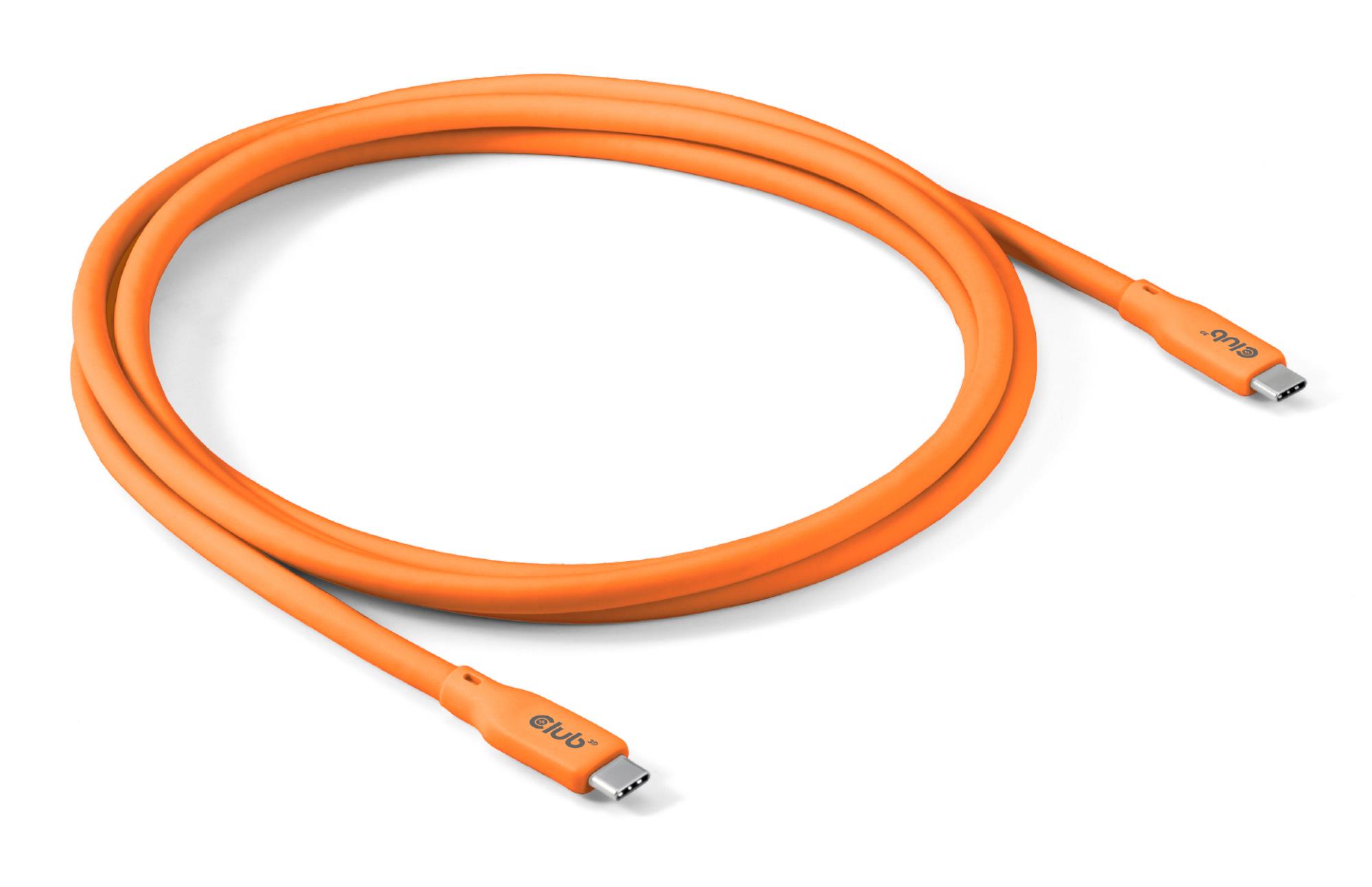 CABLE USB-C TO USB-C 2M/M/M ORANGE CAC-3000 CLUB3D - Image 3