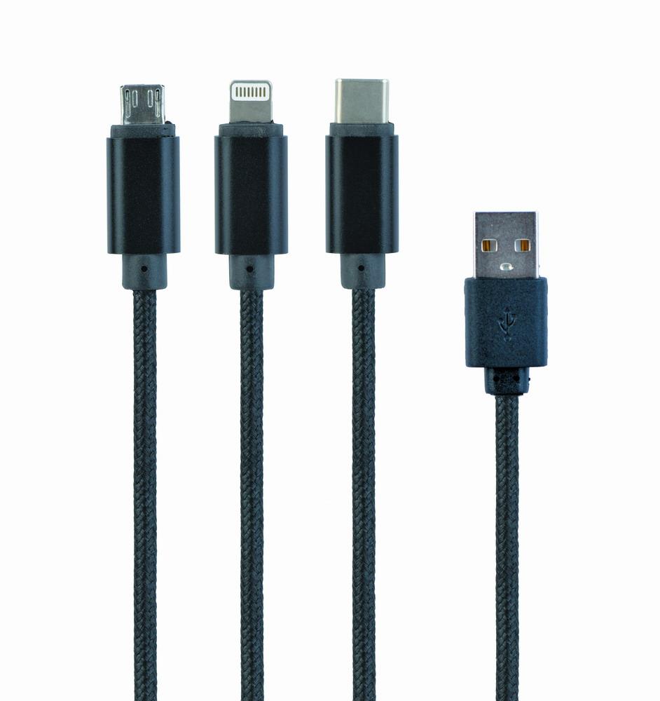 CABLE USB CHARGING 3IN1 1M/BLACK CC-USB2-AM31-1M GEMBIRD - Pilt 3