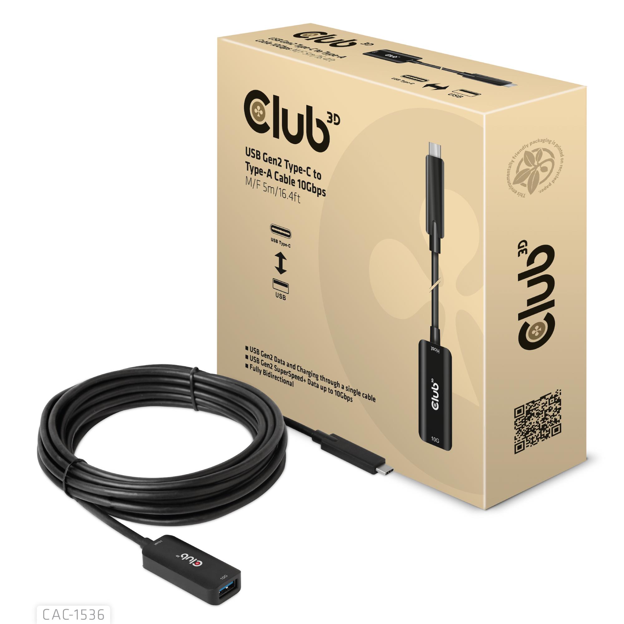 CABLE USB-C TO USB 5M/M/F CAC-1536 CLUB3D - Pilt 3