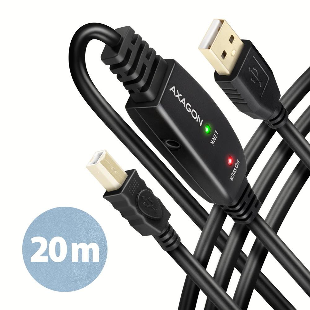 CABLE USB2.0 A-M/B-M ACTIVE/20M ADR-220B AXAGON — изображение 3