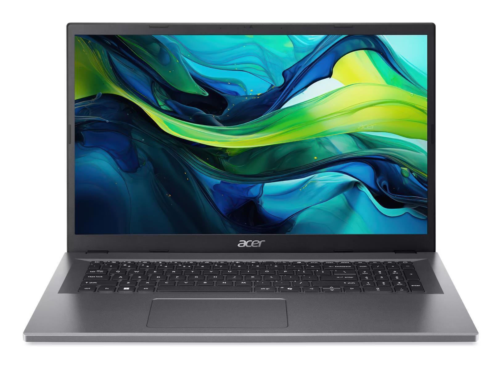 Notebook|ACER|Aspire|Go 17|CPU Intel® N|N150|17.3 "|1920 x 1080 pixels|RAM 8 GB|LPDDR5-SDRAM|SSD 128 GB|Discrete graphics Not available|On-board graphics Yes|Keyboard language English|OS installed Windows 11 Home in S mode|Colour Grey|Weight 2.035 kg|NX.J4LEL.001