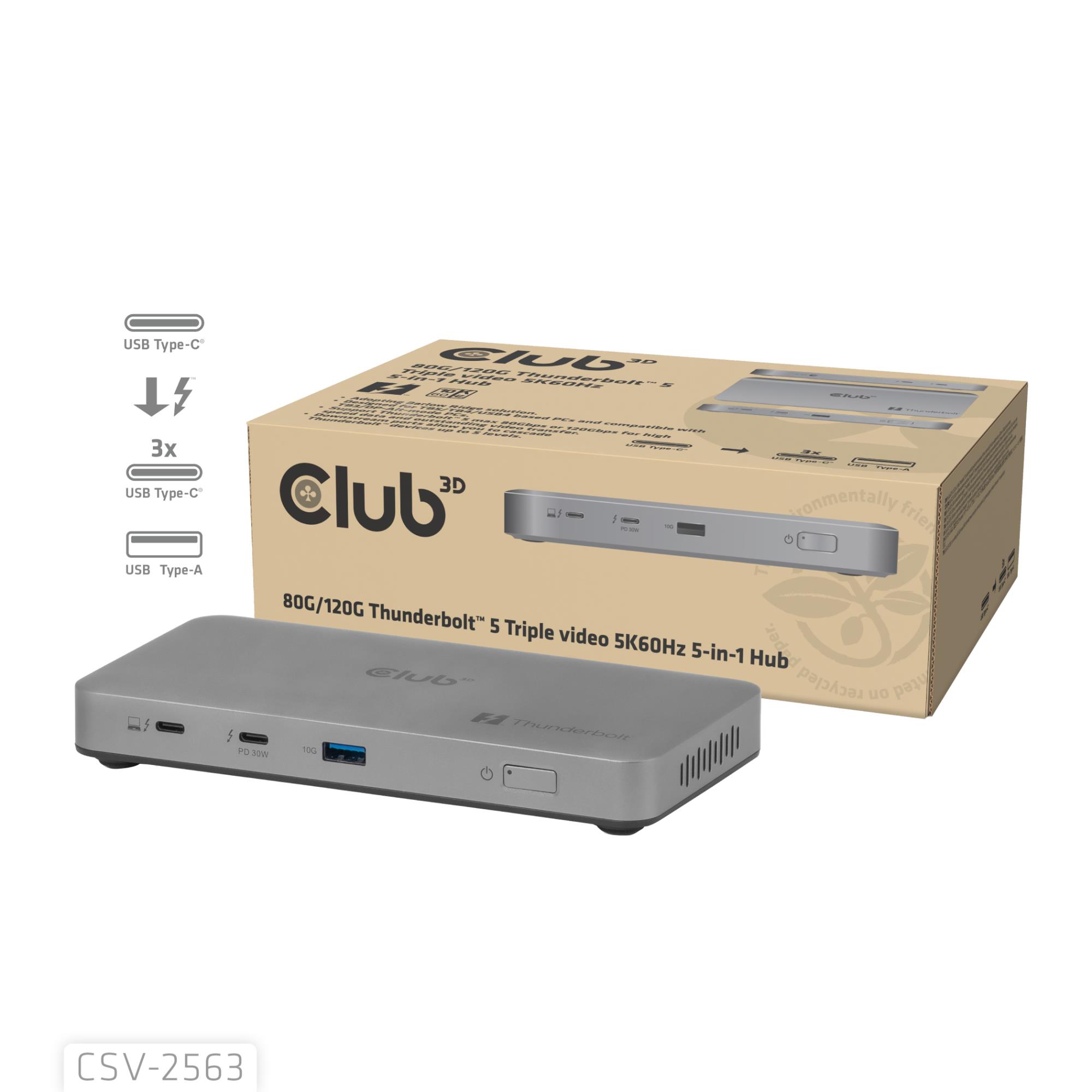 I/O HUB THUNDERBOLT 5IN1/180W CSV-2563 CLUB3D - Pilt 11