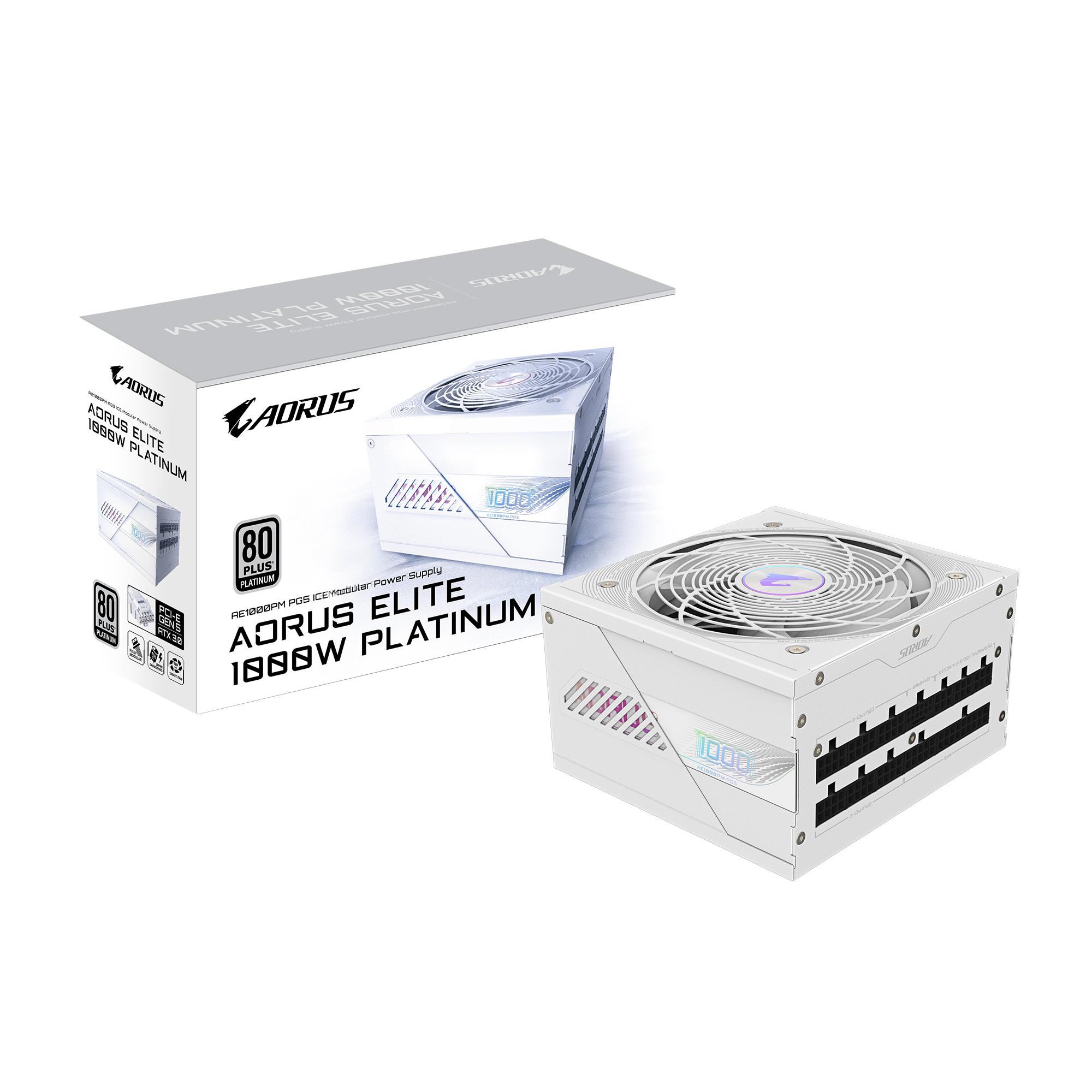 Power Supply|GIGABYTE|GP-AE1000PM PG5 ICE|1000 Watts|Efficiency 80 PLUS PLATINIUM|PFC Active|MTBF 100000 hours|GP-AE1000PMPG5ICE — изображение 3