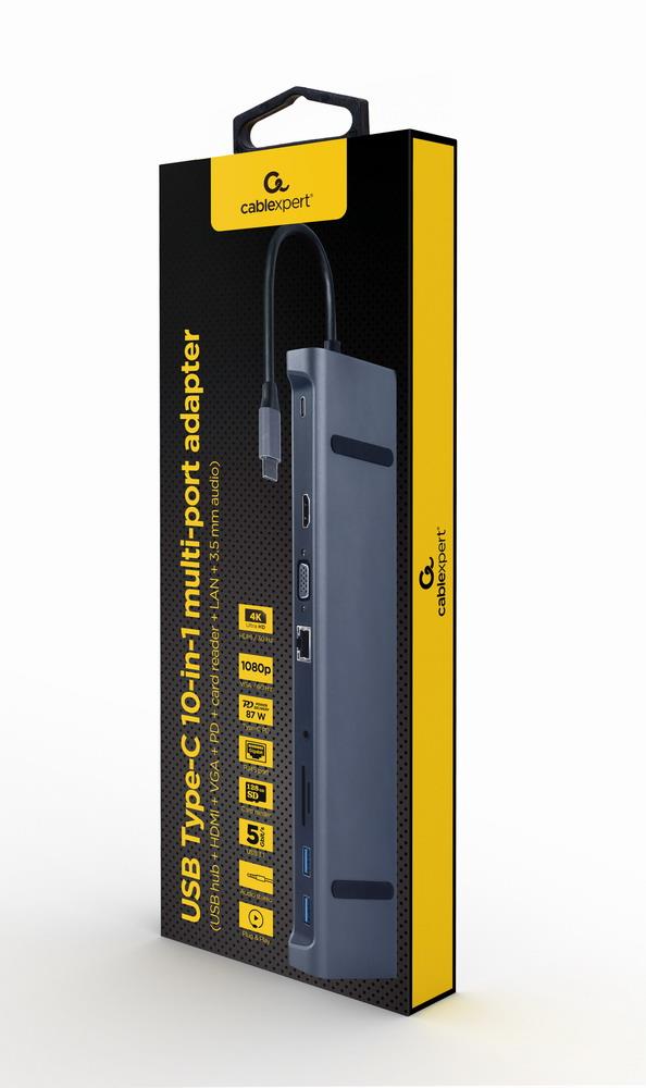 I/O ADAPTER USB-C TO HDMI/USB3/10IN1 A-CM-COMBO10-01 GEMBIRD — изображение 3