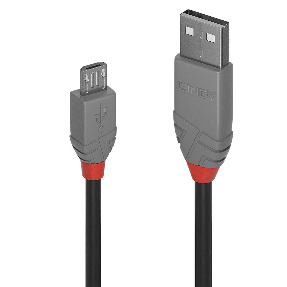 CABLE USB2 A TO MICRO-B 3M/ANTHRA 36734 LINDY - Pilt 3