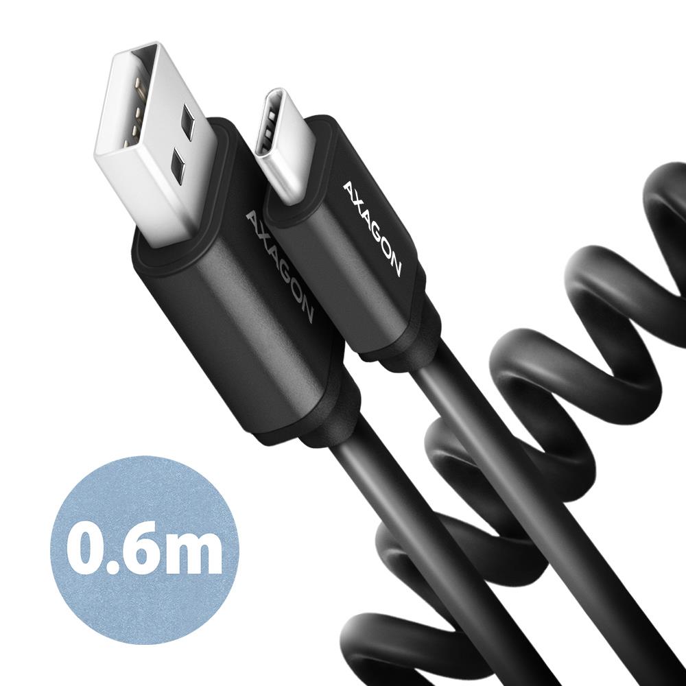 CABLE USB-C TO USB2.0 0.6M/TWISTER BLK BUCM-AM10TB AXAGON — изображение 3
