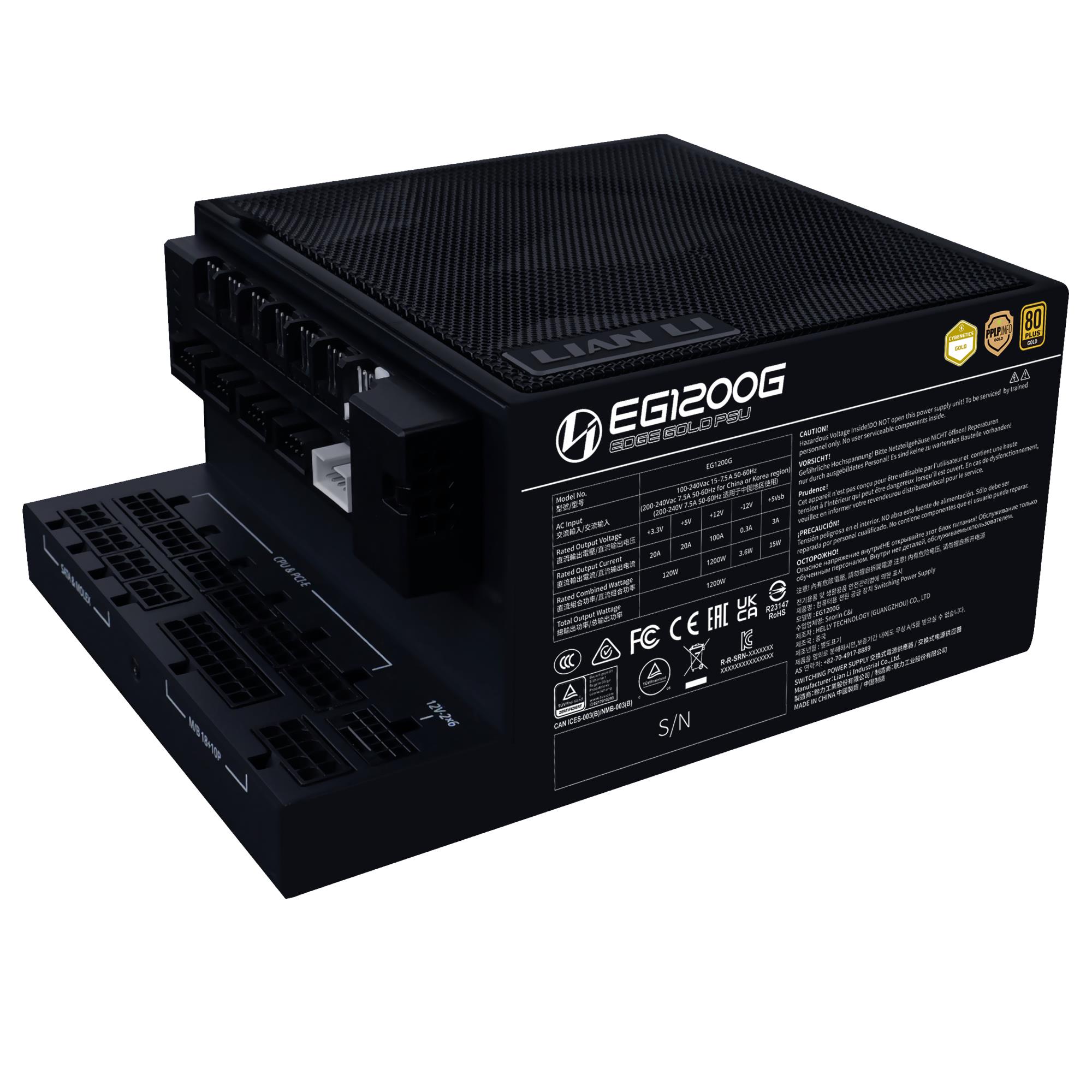 Power Supply|LIAN LI|EDGE GOLD 1200|1200 Watts|Efficiency 80 PLUS GOLD|PFC Active|G9P.EG1200G.BH00.EU — изображение 3