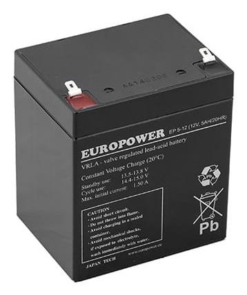 BATTERY 12V 5AH VRLA/EP5-12T2 EUROPOWER EMU - Pilt 5