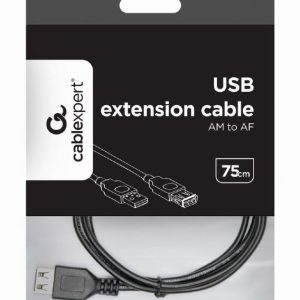 CABLE USB2 EXTENSION AM-AF/CC-USB2-AMAF75CM/300BK GEMBIRD