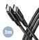CABLE USB-C TO USB-C 3M 60W/HQ BLACK BUCM-CM30AB AXAGON - Pilt 2