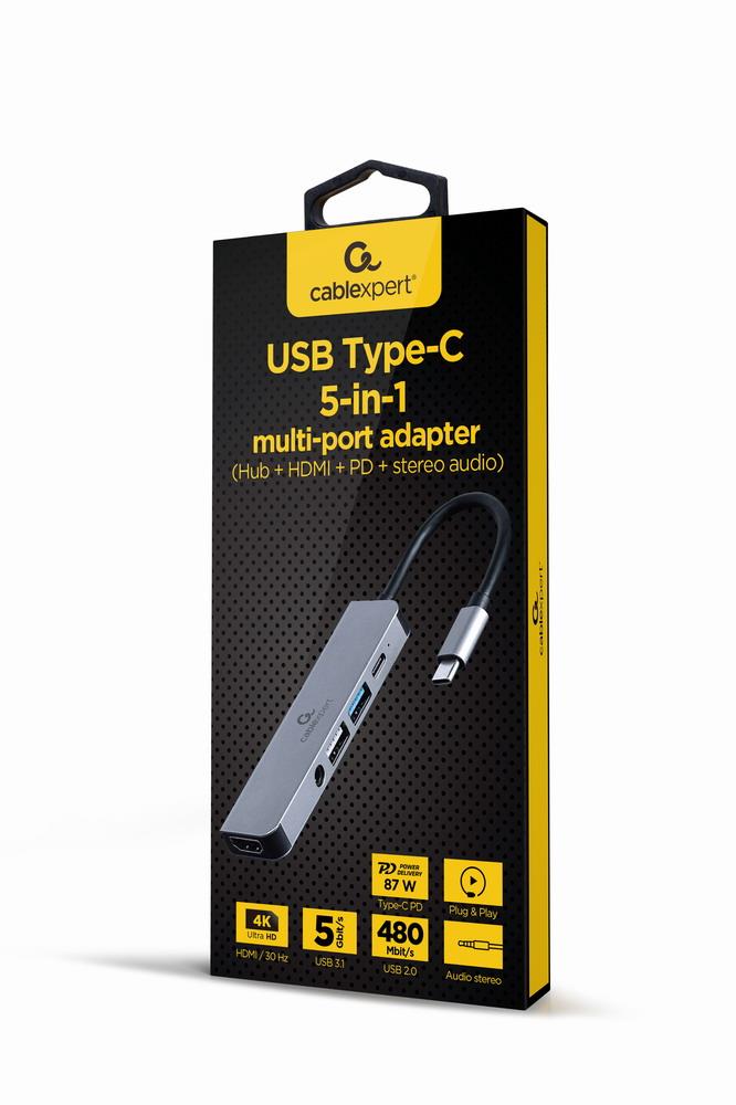 I/O ADAPTER USB-C TO HDMI/USB3/5IN1 A-CM-COMBO5-02 GEMBIRD — изображение 3