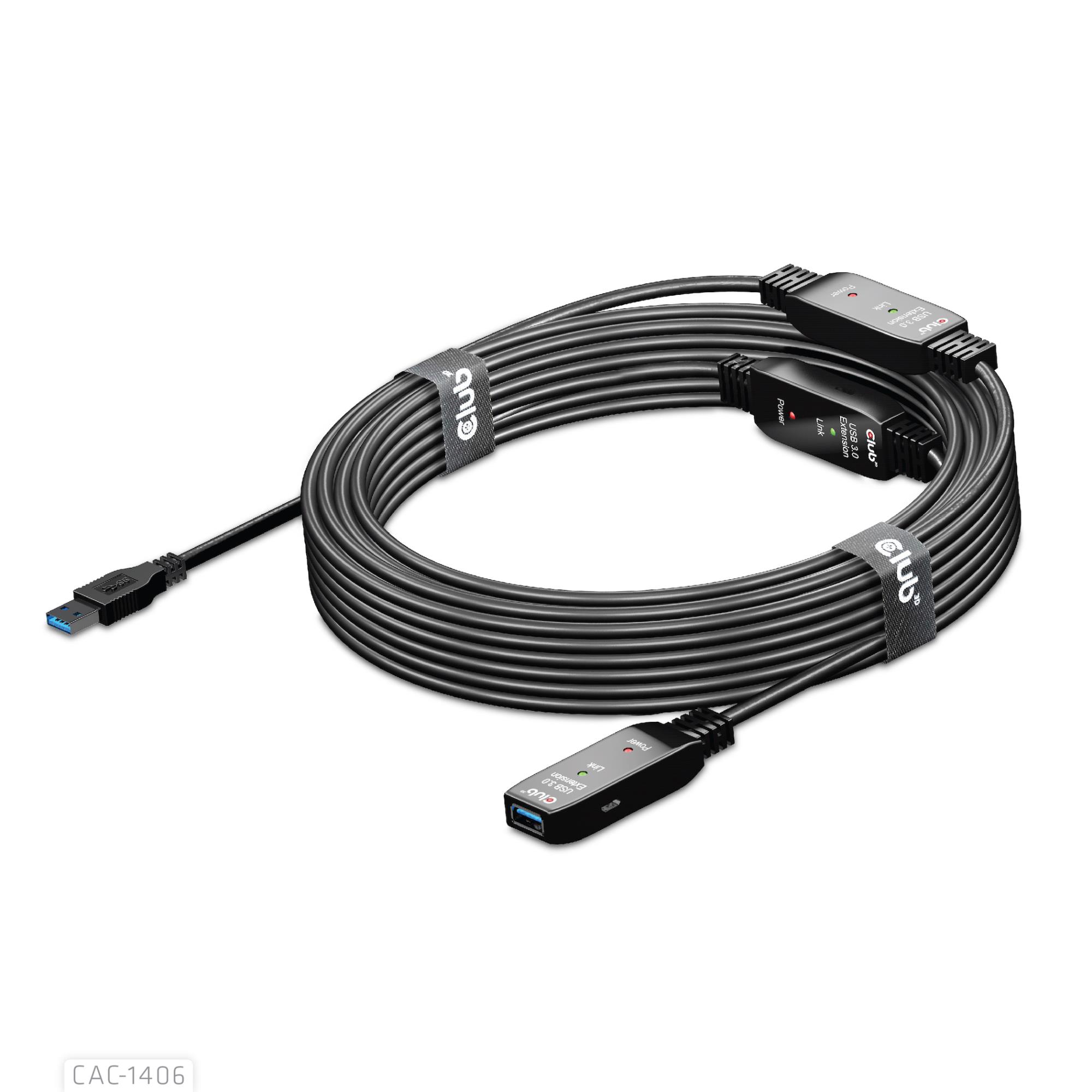 CABLE USB3.2 REPEATER 15M/M/F CAC-1406 CLUB3D — изображение 3