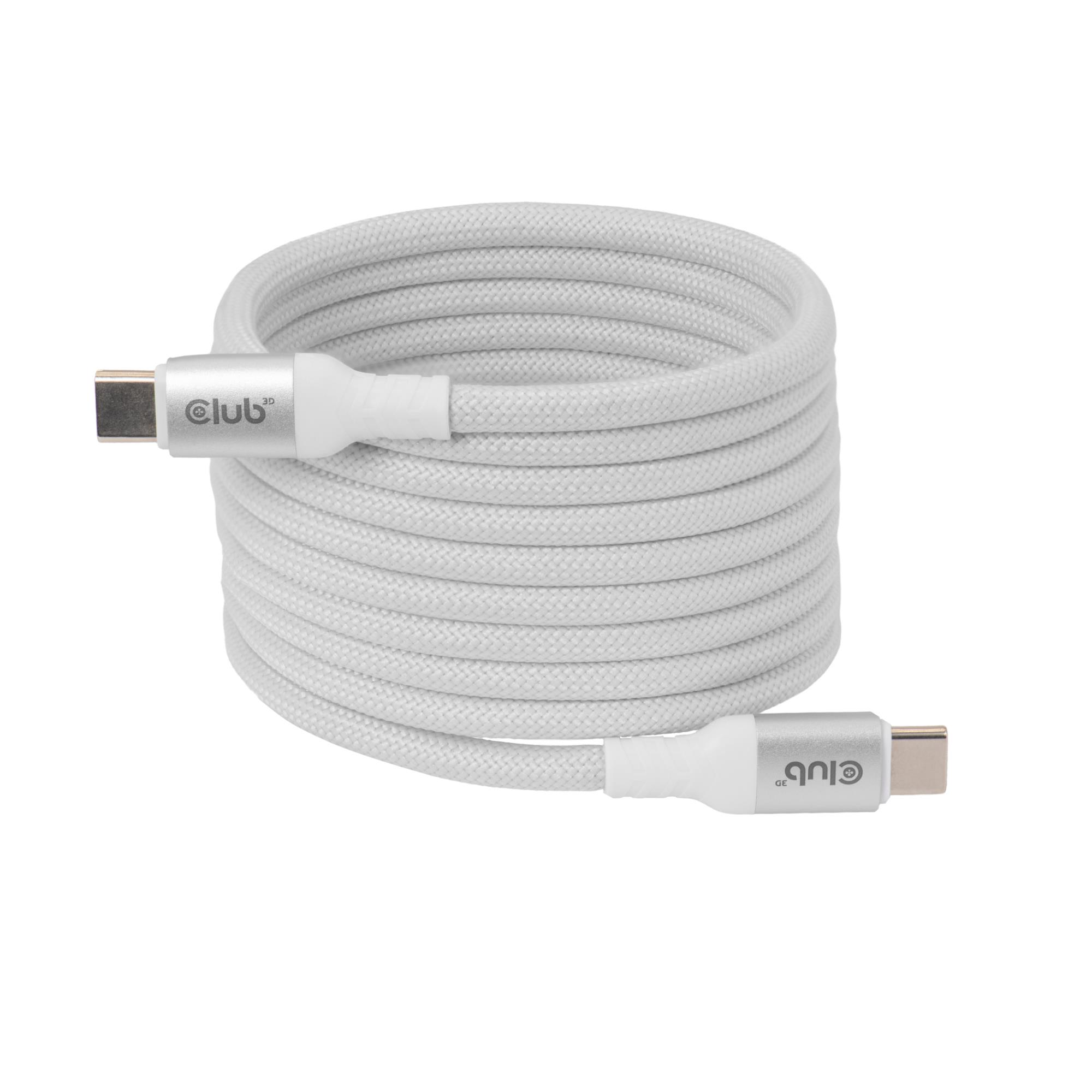 CABLE USB-C TO USB-C 2M/MAGNETIC WHITE CAC-3032 CLUB3D — изображение 3