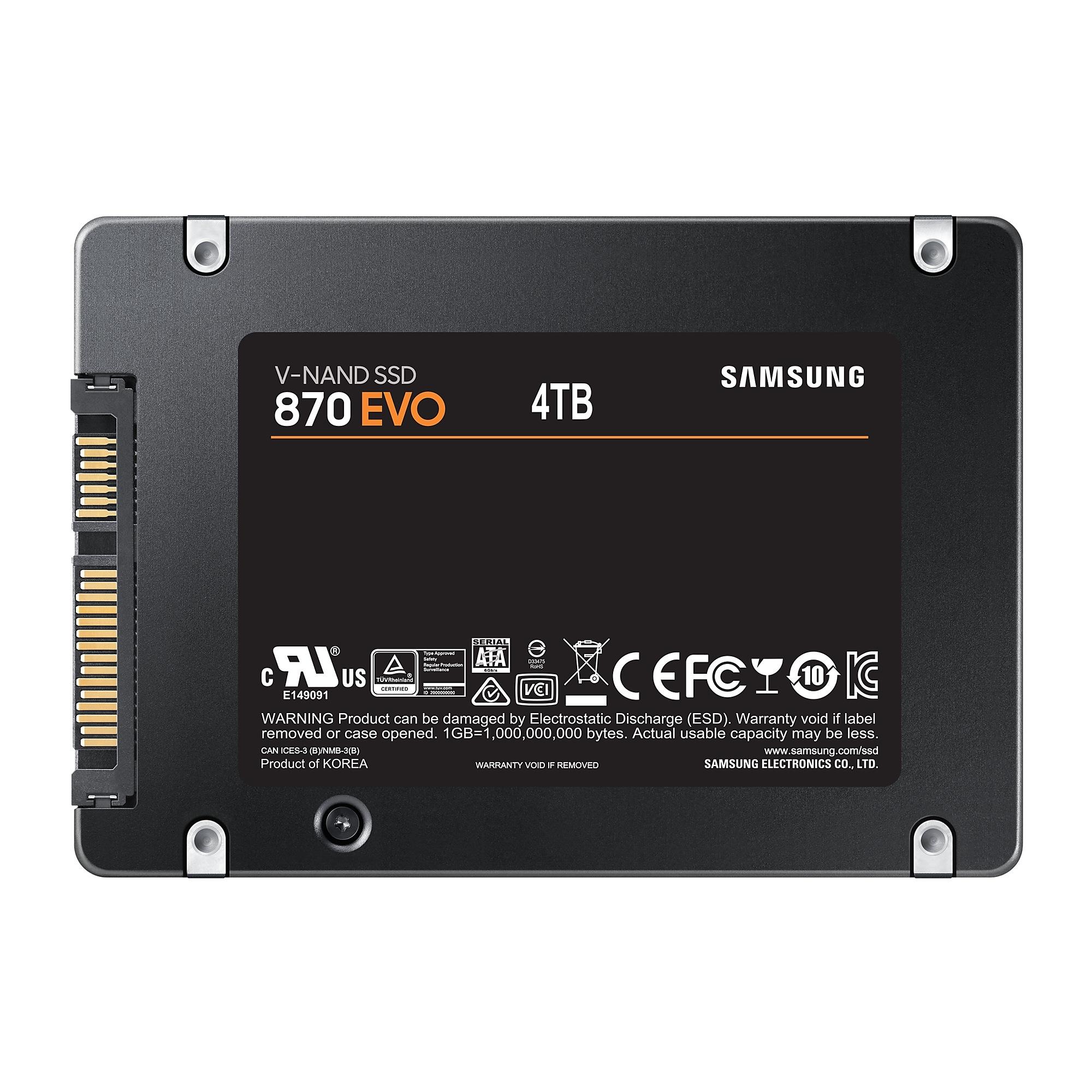 SSD|SAMSUNG|870 EVO|4TB|SATA|SATA 3.0|MLC|Write speed 530 MBytes/sec|Read speed 560 MBytes/sec|2,5"|TBW 2400 TB|MTBF 1500000 hours|MZ-77E4T0B/EU - Pilt 19