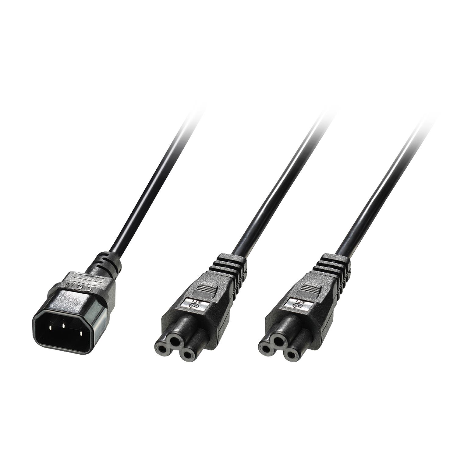 CABLE POWER IEC C14 TO/2 X IEC C5 2.5M 30370 LINDY - Image 3