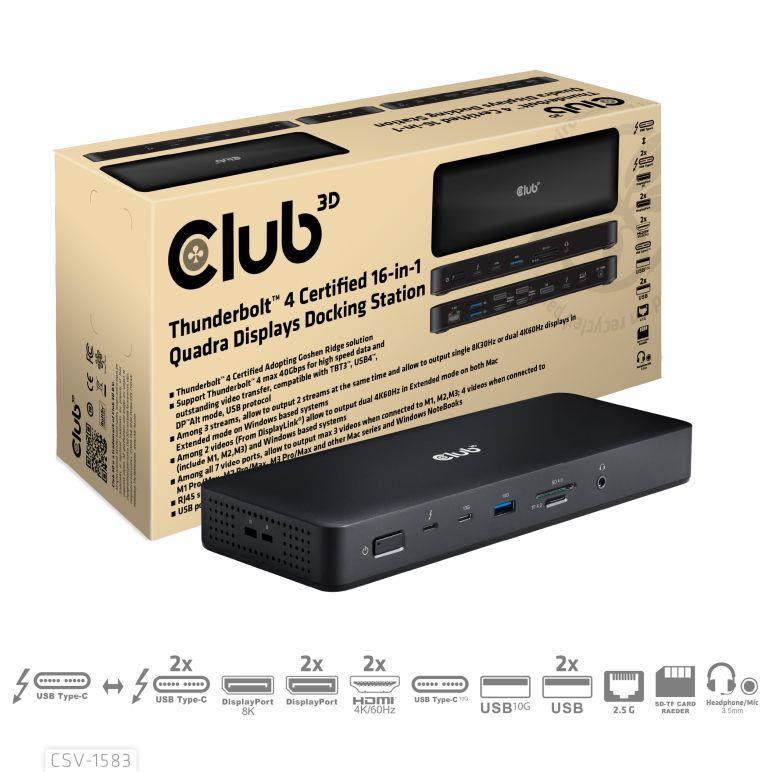 NB ACC DOCKING STATION 16IN1/THUNDERBOLT CSV-1583 CLUB3D