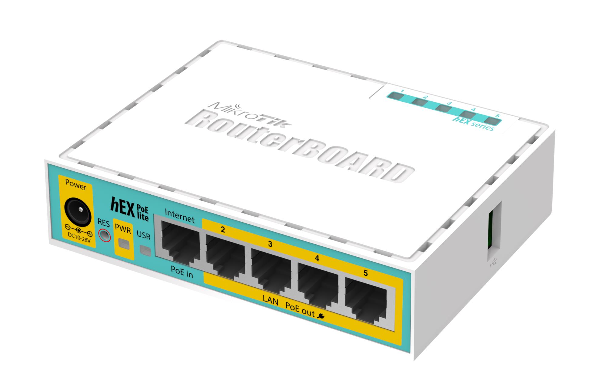 NET ROUTER 10/100M 5PORT HEX/POE LITE RB750UPR2 MIKROTIK