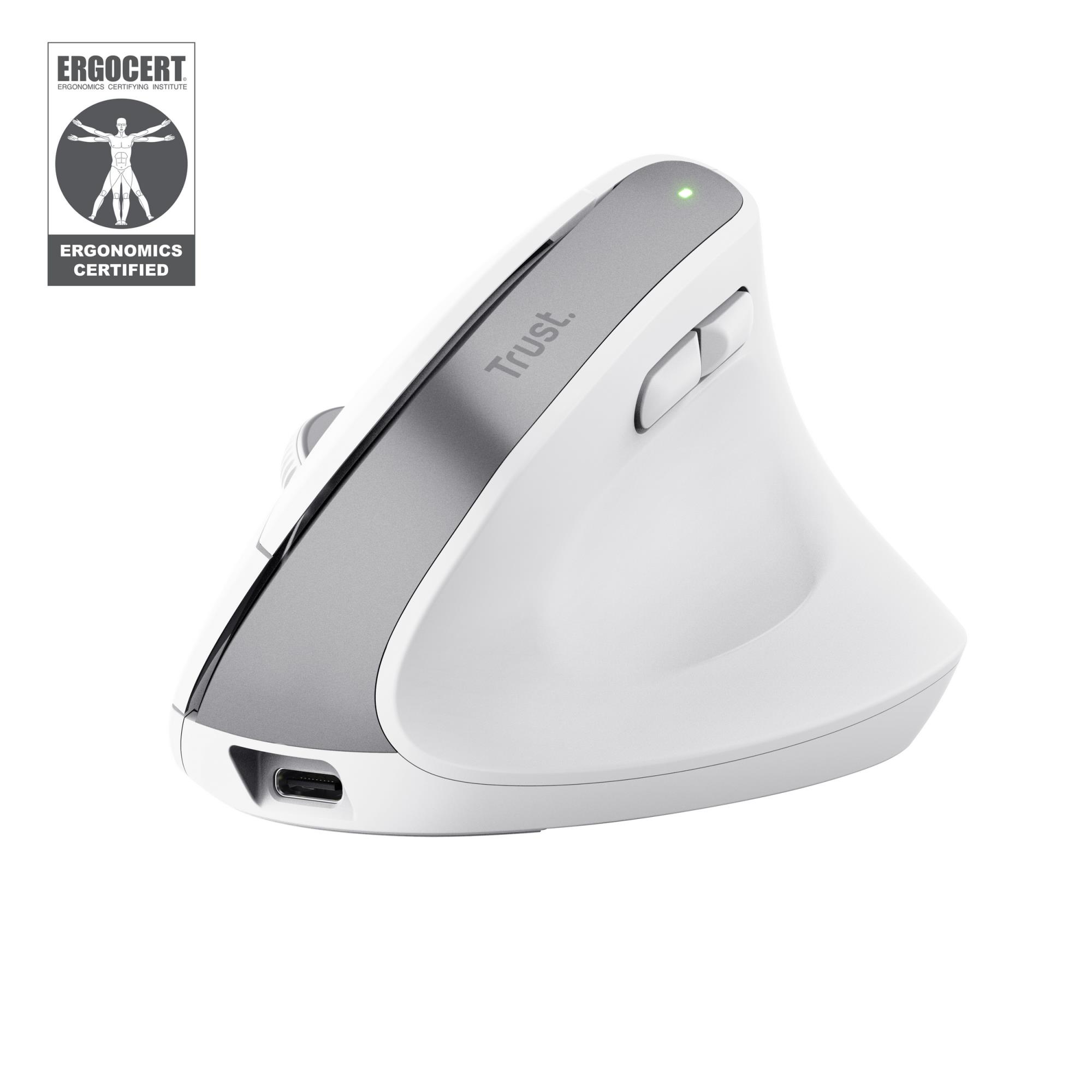 MOUSE USB OPTICAL WRL BAYO+/ERGONOMIC WHT 25399 TRUST - Pilt 5