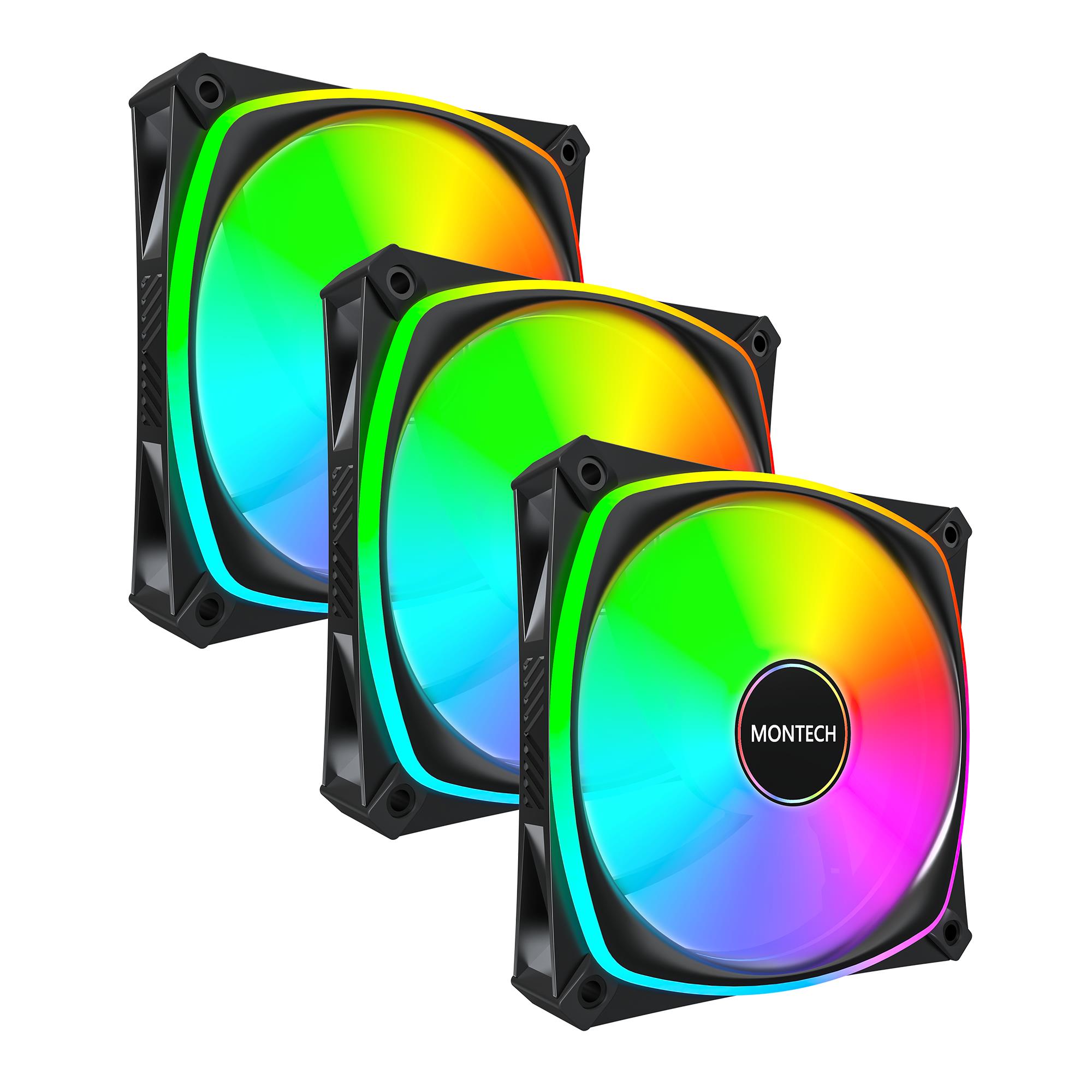 CASE FAN 120MM/RX120 PRO BLACK 3 IN 1 MONTECH - Pilt 3