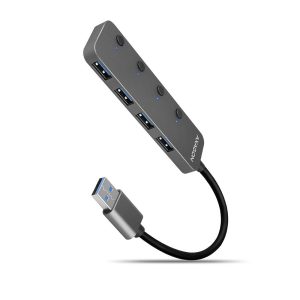 I/O USB HUB SWITCH 4PORT/0.2M HUE-MSA AXAGON