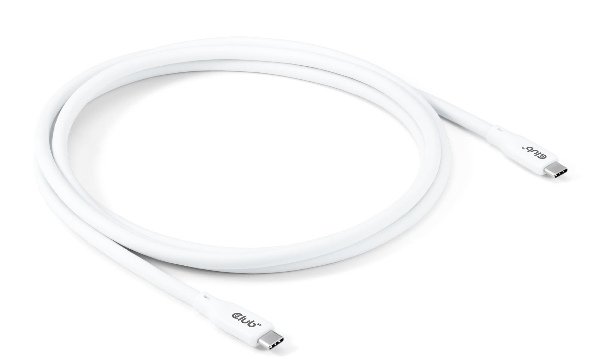 CABLE USB-C TO USB-C 2M/M/M WHITE CAC-3001 CLUB3D — изображение 3