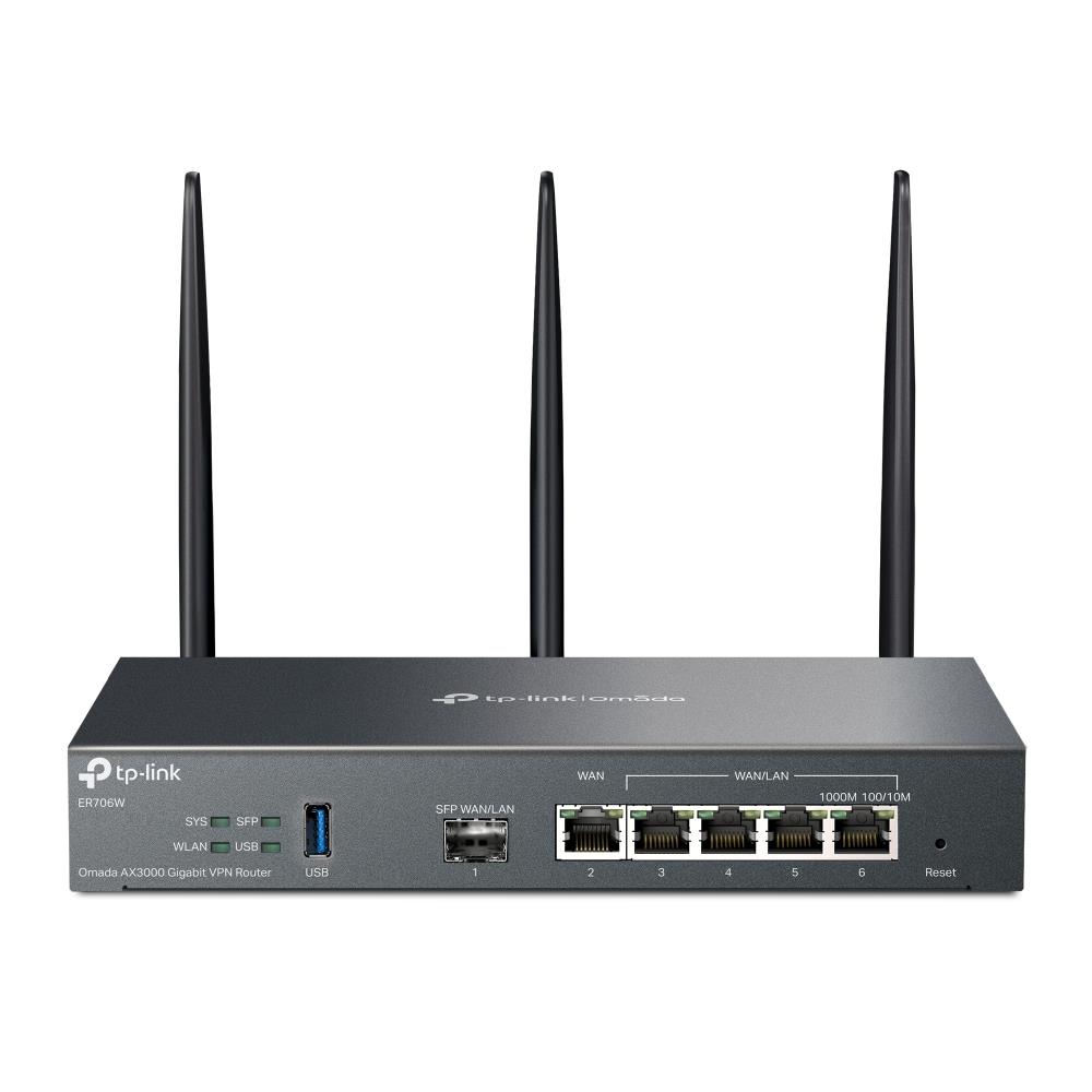 Wireless Router|TP-LINK|Omada AX3000 Gigabit VPN Router|Data speed 3000 Mbit/s|Ethernet WAN Yes|WAN connection type SFP|Ethernet LAN Yes|4xLAN ports|USB port Yes|ER706W — изображение 3