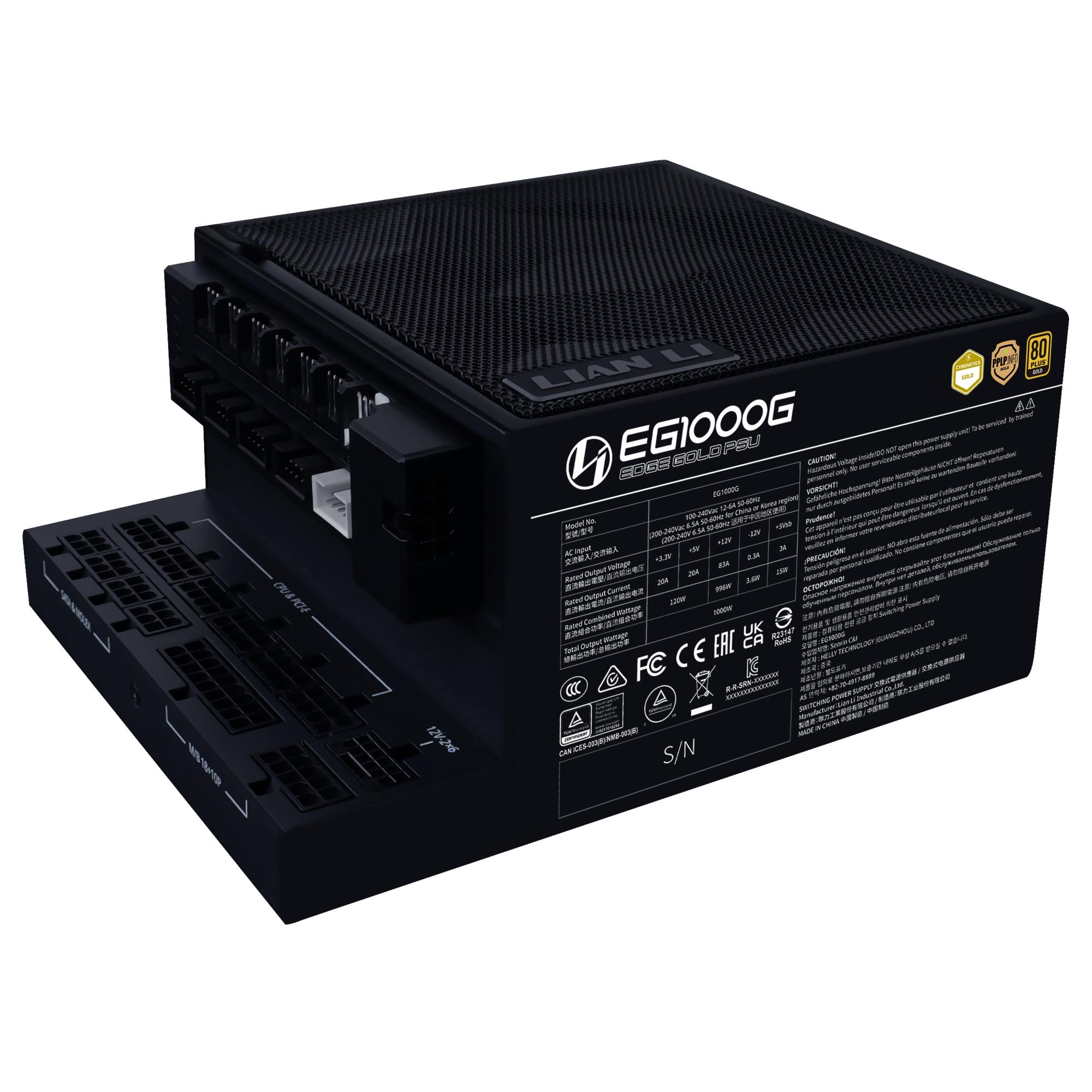Power Supply|LIAN LI|EDGE GOLD 1000|1000 Watts|Efficiency 80 PLUS GOLD|PFC Active|G9P.EG1000G.BH00.EU — изображение 3