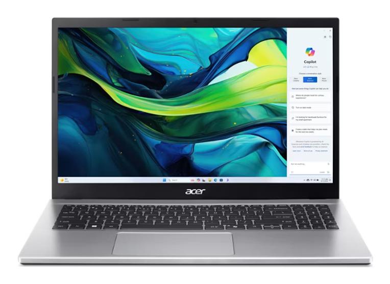 Notebook|ACER|Aspire|Go 15|CPU AMD RyzenT 7|5825U|2 GHz|15.6 "|1920 x 1080 pixels|RAM 16 GB|DDR4-SDRAM|SSD 512 GB|Discrete graphics Not available|On-board graphics Yes|Keyboard language English|OS installed Windows 11 Home|Colour Silver|Weight 1.78 kg|NX.J7WEL.003 - Pilt 3