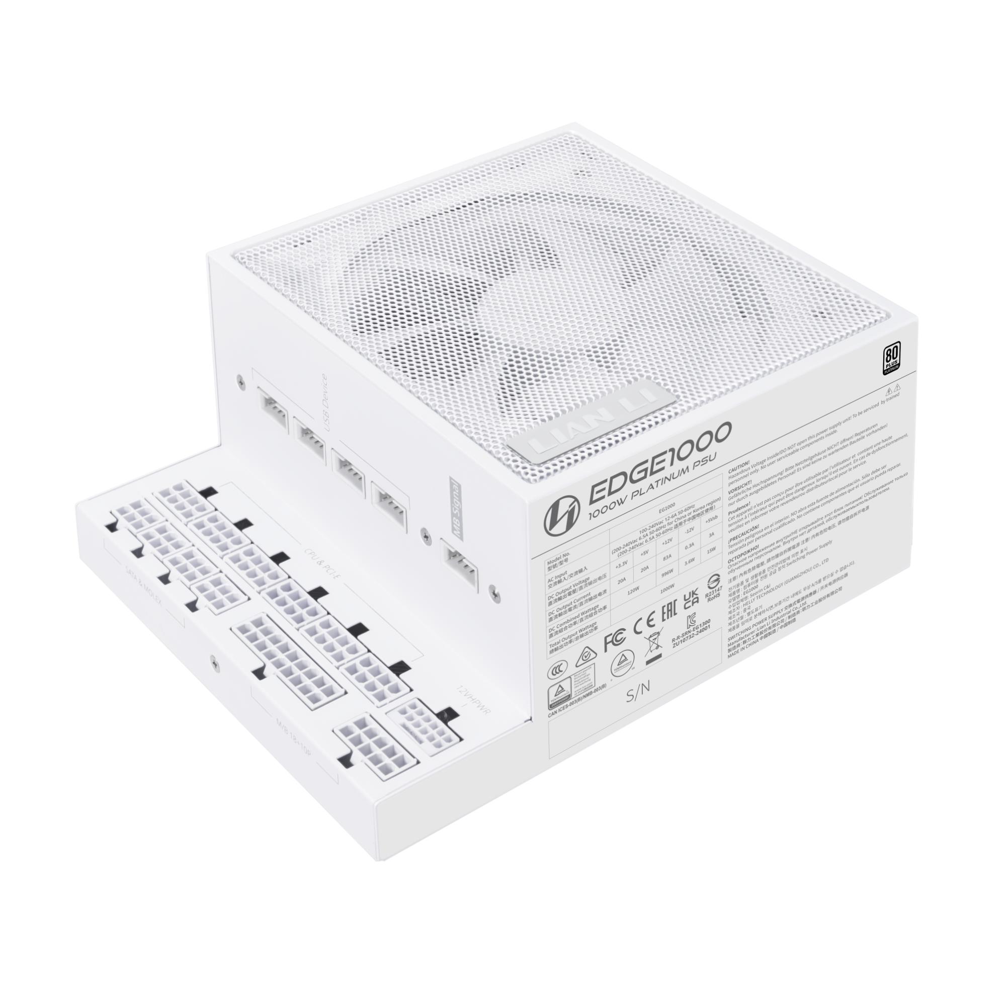 Power Supply|LIAN LI|EDGE1000|1000 Watts|Efficiency 80 PLUS PLATINIUM|PFC Active|G9P.EG1000.WE00.EU - Pilt 3