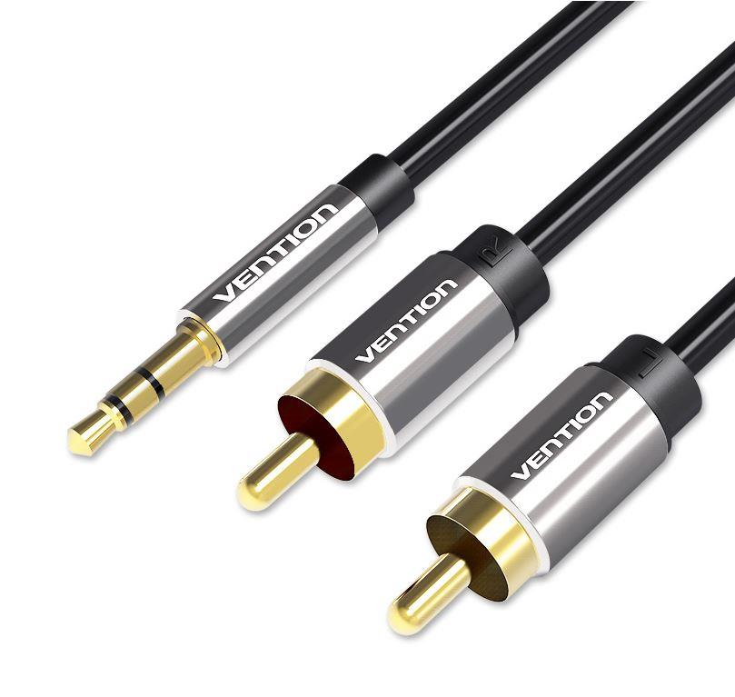 CABLE AUDIO 3.5MM TO 2XRCA/2M BCFBH VENTION - Pilt 3