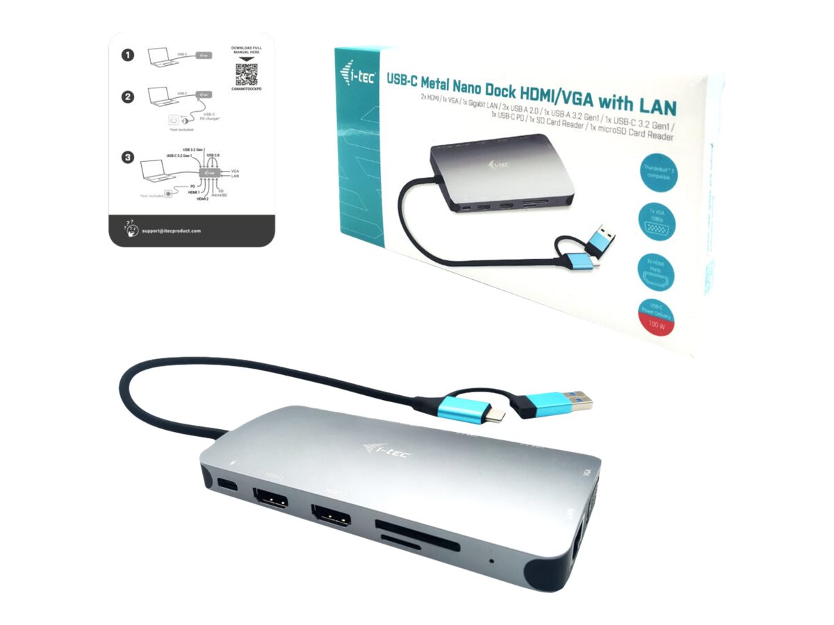 I-TEC USB-C Metal Nano Dock 3xDisplay+PD - Image 6