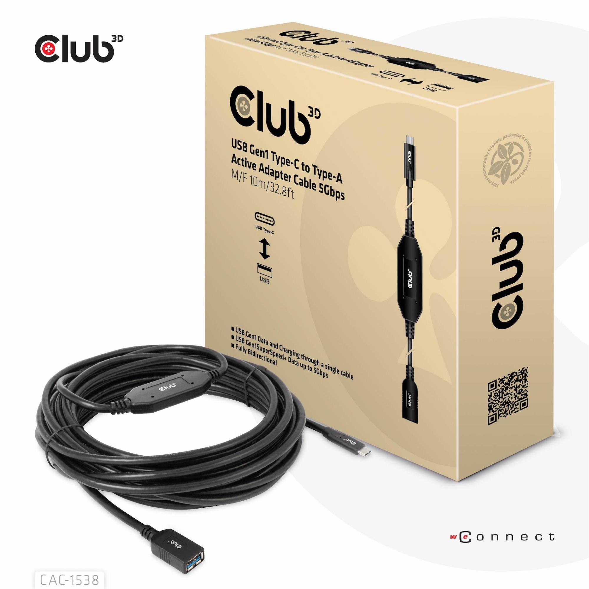 CABLE USB-C TO USB 10M/M/F CAC-1538 CLUB3D - Pilt 3