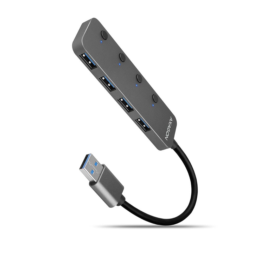 I/O USB HUB SWITCH 4PORT/0.2M HUE-MSA AXAGON - Image 3