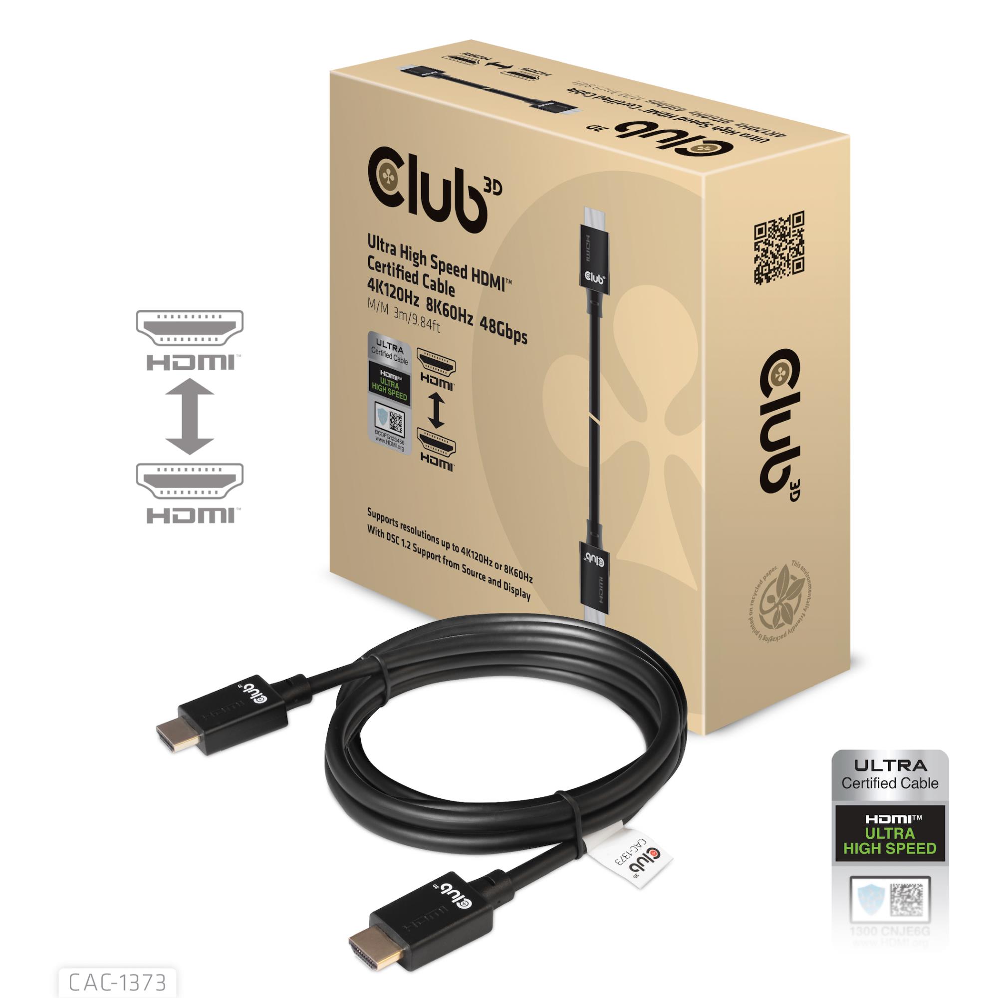CABLE HDMI TO HDMI 3M/M/M CAC-1373 CLUB3D - Image 3